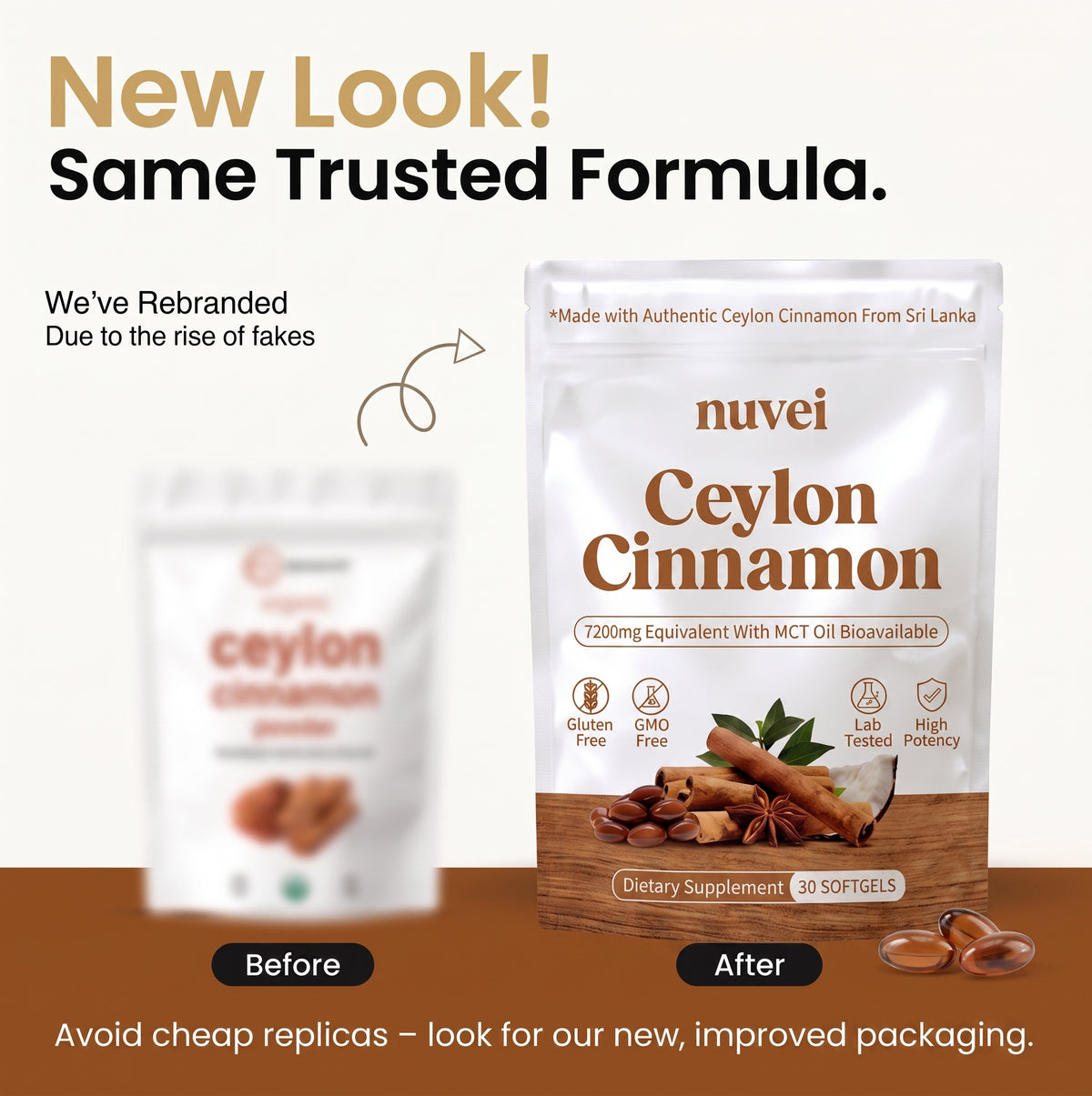 Ceylon Cinnamon 7200mg Equivalent with MCT Oil